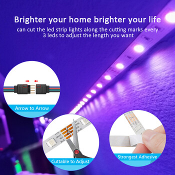 LED Strip Lights RGB 5050, 5V 1M-30M, 16 εκατομμύρια χρώματα, RGB, Led Strip Lighting Music Sync, Color Changing for Party Home