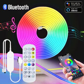 5V RGB neon LED bandă 1M 2M 3M 5M WiFi bandă flexibilă impermeabilă funcționează cu aplicația Tuya/Smart Life/Alexa pentru iluminat TV Home Decor