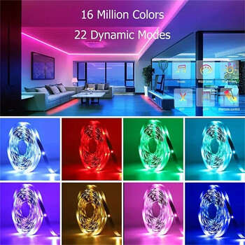 Keepsmile 15M LED Strip Light 5050 RGB APP Controller Music Sync Color Changes Changes Led DIY Flexible Lamp Tape US Plug