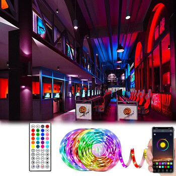 Keepsmile 15M LED Strip Light 5050 RGB APP Controller Music Sync Color Changes Changes Led DIY Flexible Lamp Tape US Plug