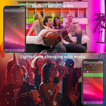 Keepsmile 15M LED Strip Light 5050 RGB APP Controller Music Sync Color Changes Changes Led DIY Flexible Lamp Tape US Plug