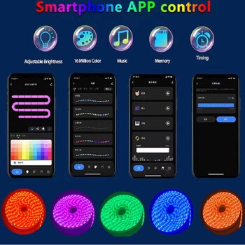 Φωτιστικά λωρίδας LED νέον LED Bluetooth Φωτισμός σχοινιού νέον με συγχρονισμό μουσικής RGBIC Dreamcolor Chasing Strip Tape για διακόσμηση gaming δωματίου