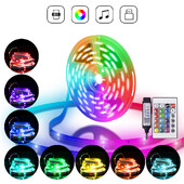 1M-30M LED Strip Light Music Sync 100ft, 5V USB Powered LED Light strip with Remote RGB 3535 Color Changing LED Strip for Decro