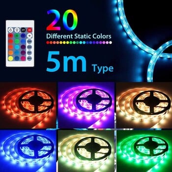 1M-30M LED Strip Light Music Sync 100ft, 5V USB Powered LED Light strip with Remote RGB 3535 Color Changing LED Strip for Decro