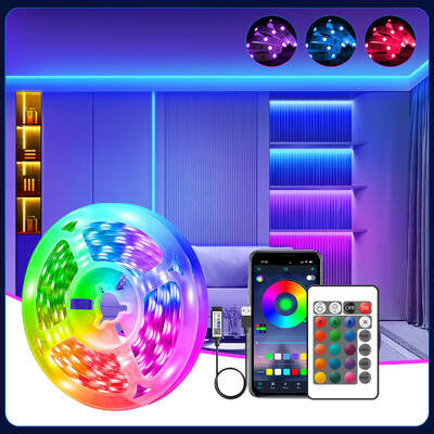 1M-30M LED Strip Light Music Sync 100ft, 5V USB Powered LED Light strip with Remote RGB 3535 Color Changing LED Strip for Decro