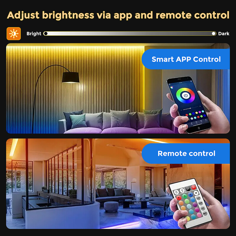 1M-30M LED juostelė šviesos muzikos sinchronizavimas 100 pėdų, 5V USB maitinama LED šviesos juosta su nuotoliniu RGB 3535 spalvų keitimo LED juostele, skirta Decro