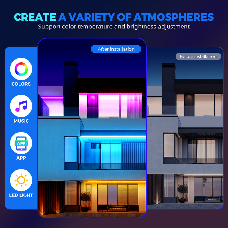 1M-30M LED juostelė šviesos muzikos sinchronizavimas 100 pėdų, 5V USB maitinama LED šviesos juosta su nuotoliniu RGB 3535 spalvų keitimo LED juostele, skirta Decro