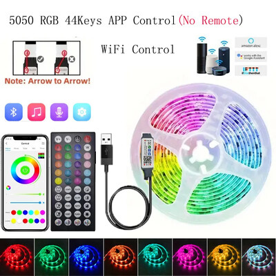Φώτα LED Bluetooth 5050 SMD USB Λωρίδα LED Alexa APP Control WIFI RGB Αυτοκόλλητες Λυχνίες Led TV οπίσθιου φωτισμού Λαμπτήρες για διακόσμηση δωματίου