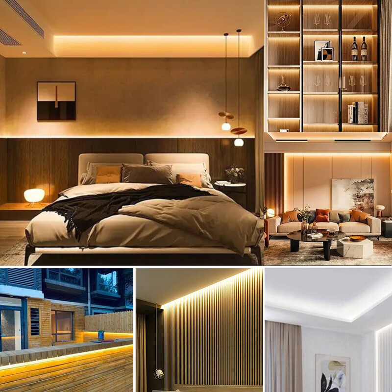 Led juostiniai žibintai 220 V didelio ryškumo COB LED juosta IP65 vandeniui atspari lipni lanksti juostelė, skirta kambario lauko sodo apšvietimui