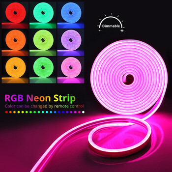 RGB Led Strip Lights USB 5V Αδιάβροχο Neon Led Strip Flexible Tape Lights for Home Gaming Room Decor Lighting