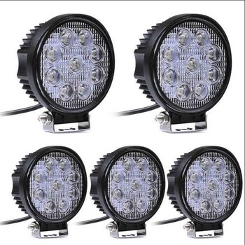 Led Work Light 12v αξεσουάρ αυτοκινήτου 27W Τετράγωνο LED Work Light Bar Offroad Barra Led Φώτα 4x4 ομίχλης για αυτόματο προβολέα