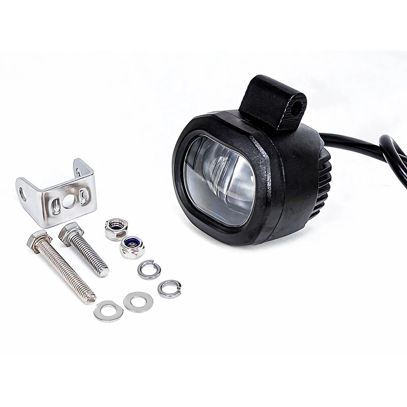 Automobilių priedai Aliuminio darbinė lemputė 10W 12-80V saugi šviesa vandeniui atspari raudona mėlyna spalva įspėjamoji lemputė šakiniam krautuvui