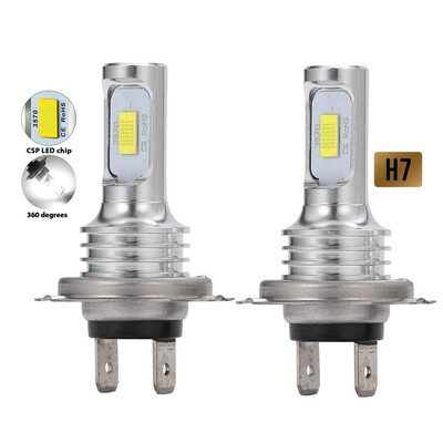 2 buc Mini H7 LED Bec far auto CSP 3570 far auto Lampă cu diodă auto Canbus H7 Turbo Led 6500K 12V 24V 30000LM