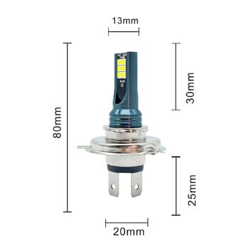 2 бр. Супер ярки H4 H7 LED фарове за кола H11 H8 H9 H16JP H1 H3 9005 Hb3 9006 Hb4 Автомобилни фарове за мъгла Дълги светлини 6500K 12V