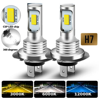 2tk H7 H1 H8 H9 H11 9005 9006 LED pirnid HB3 HB4 CSP LED ülihele esituli DRL lamp 6000K valge 3000K kollane 12000K sinine