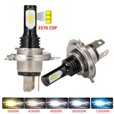 2tk H4 H7 H11 H8 H9 9006 HB4 H1 9005 HB3 mini LED auto esitulede pirnid Lamp CSP Chip 12000LM Auto Udutuled 6000K 8000K 4300K