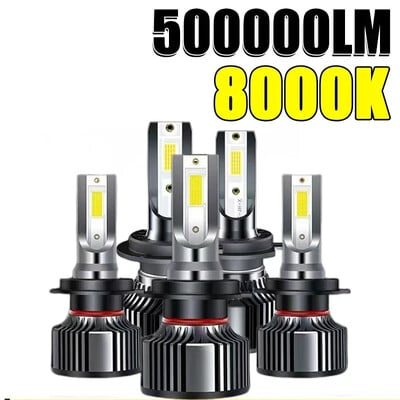 Autó fényszóró izzók 8000K 500000LM H7 H4 H1 H8 H11 LED lámpa H7 H11 H8 LED köd automata lámpa 6000K 5570 9005 9006 9012 12V Turbo 24V