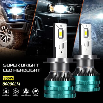 Canbus Car LED Headlight H4 LED H7 LED H8 H9 H11 H1 9005 HB3 9006 HB4 Auto LED Lamp Λάμπα ομίχλης CSP Chip 300W 80000LM 6000K 12V