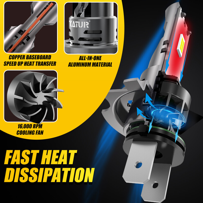 2 vnt H7 lizdo pagrindo LED automobilio priekiniai žibintai, 100 W didelės galios turbo lemputė 6000K 20000LM mikroschema mini LED lemputės prijungimo ir paleidimo laidas su ventiliatoriumi