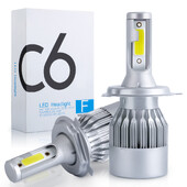 C6 Autó Haedlight LED H4 H7 H1 H3 H8 H11 H10 H13 9004 HB3 9005 HB4 9004 HB1 9007 HB2 880 881 9012 Izzó 6000K 7200LM Auto fényszóró
