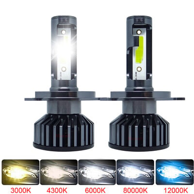 2tk LED auto esituli 20000LM 4500K 6000K 8000K 3000K Lemon HB4 9005 9006 H3 H1 H7 H4 H11 9012 pirn Led Lamp Auto udutuled