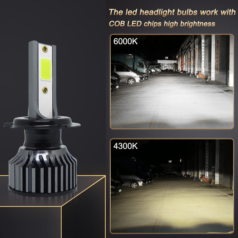 2 buc LED far masina 20000LM 4500K 6000K 8000K 3000K lamaie HB4 9005 9006 H3 H1 H7 H4 H11 9012 bec cu led faruri de ceata auto
