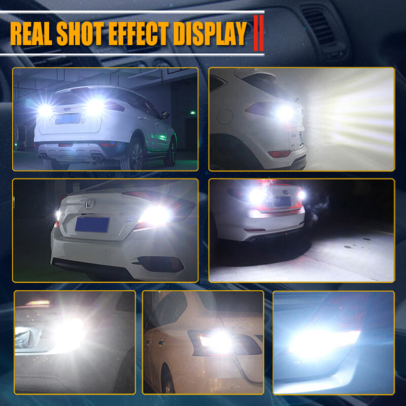 2 vnt. automobilio LED lemputė P21W BA15S 1156 PY21W BAY15D 1157 posūkio signalo lemputė 12V 4014 SMD 6500K balti automatiniai atbulinės eigos parkavimo galiniai žibintai