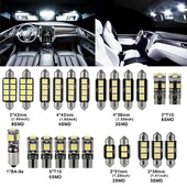 23 τεμ. Led Car Light Bulb T10 Εσωτερικός χάρτης Dome Trunk πινακίδα κυκλοφορίας κιτ λαμπτήρων εξαιρετικά λεπτού σχήματος White Lights Σετ φωτιστικών αυτοκινήτου