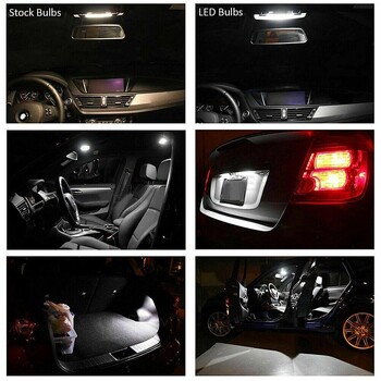 23 τεμ. Led Car Light Bulb T10 Εσωτερικός χάρτης Dome Trunk πινακίδα κυκλοφορίας κιτ λαμπτήρων εξαιρετικά λεπτού σχήματος White Lights Σετ φωτιστικών αυτοκινήτου