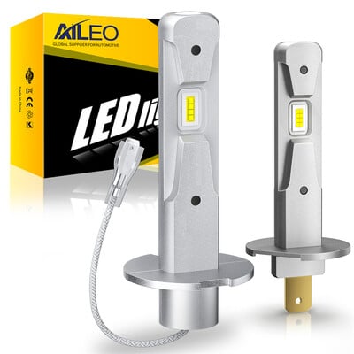 AILEO 2Pcs LED H3 светлини 200W 10000LM 6000K H1 LED фар 6000K Дизайн на крушка Безжичен за кола CSP 7035 Чип Бял Plug&Play