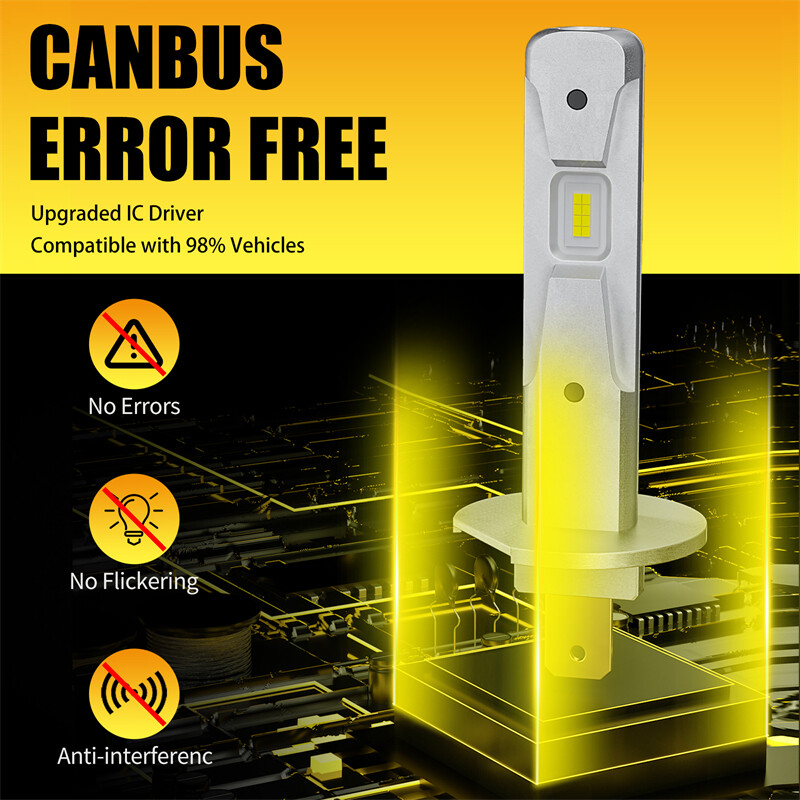 AILEO 2vnt LED H3 žibintai 200W 10000LM 6000K H1 LED priekiniai žibintai 6000K lemputės dizainas belaidis automobiliui CSP 7035 lustas baltas Plug&Play