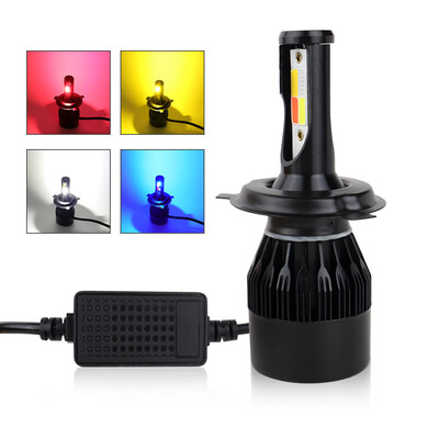 H4 LED 4 színes vaku fényszóró H1 H7 LED projektor H8 H11 HB3 HB4 80W LED lámpák autó lámpa autók autók fényszóró 12V köd izzó