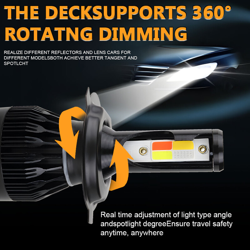 H4 LED 4 színes vaku fényszóró H1 H7 LED projektor H8 H11 HB3 HB4 80W LED lámpák autó lámpa autók autók fényszóró 12V köd izzó