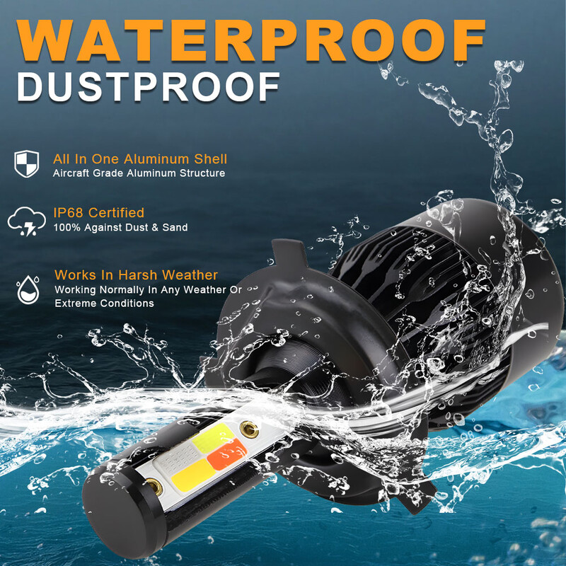 H4 LED 4 színes vaku fényszóró H1 H7 LED projektor H8 H11 HB3 HB4 80W LED lámpák autó lámpa autók autók fényszóró 12V köd izzó