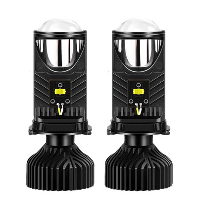 H4 LED projektora objektīvs Priekšējais lukturis Automašīnas LED priekšējais lukturis Canbus 6000K Hi/Lo Beam spuldze ar turbo ventilatoru 22000LM 90W automašīnai/motociklam 12V