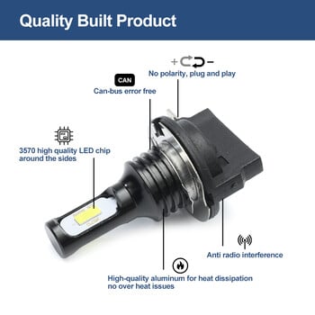 Λάμπα LED 30000LM H15 H11B Canbus CSP Προβολέας αυτοκινήτου Μεγάλης Σκάλας Ημέρας Φωτιστικό Αυτόματο Φως πορείας για VW Audi BMW 6000K Λευκό 12V