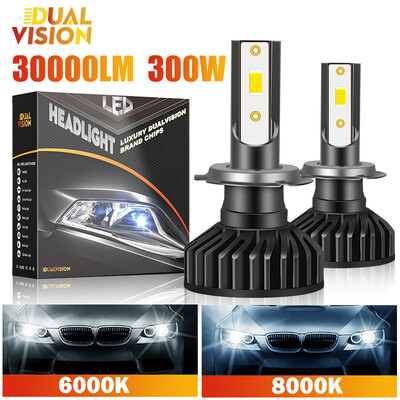 Mini Canbus H4 H7 LED prednja svjetla za automobil 30000LM 300W 6000K 8000K Lampa H1 9005 HB3 9006 HB4 H8 H9 H11 Svjetla za maglu Auto žarulje