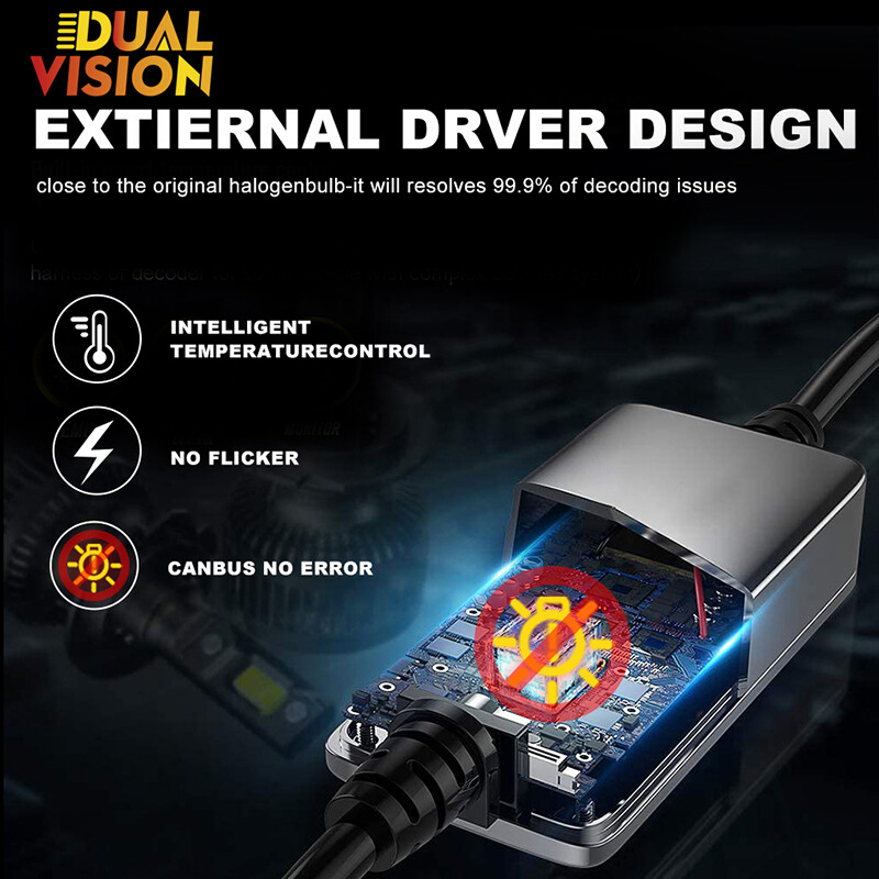 Mini Canbus H4 H7 LED automobilio priekinis žibintas 30000LM 300W 6000K 8000K lempa H1 9005 HB3 9006 HB4 H8 H9 H11 rūko žibintų automatinės lemputės