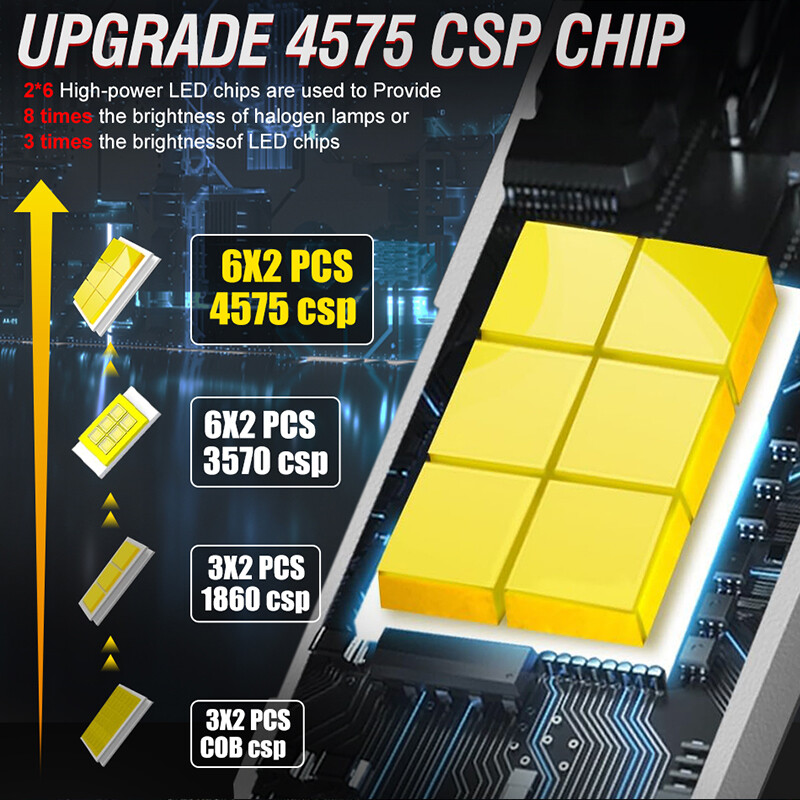 300W 30000LM H7 H4 H11 LED automobilio priekinių žibintų lemputės H1 H8 H9 9005 HB3 9006 HB4 6500K baltas CSP lustas be ventiliatoriaus be ventiliatoriaus lemputės vario juosta