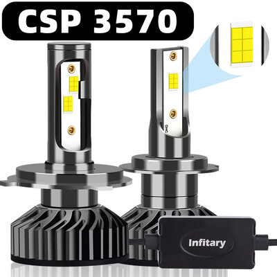 Infitary H4 H7 LED automašīnas priekšējo lukturu spuldze 30000LM CSP3570 H1 H3 H11 H13 H27 880 9005 HB3 9006 HB4 9007 gaisma transportlīdzekļa auto CANBUS