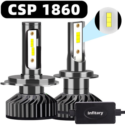 Infitary H4 H7 LED automašīnas priekšējo lukturu spuldze 30000LM CSP3570 H1 H3 H11 H13 H27 880 9005 HB3 9006 HB4 9007 gaisma transportlīdzekļa auto CANBUS