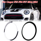 Για Mini For Cooper F55 F56 F57 2014-2021 Γυαλιστερό μαύρο/Ασημί επιμεταλλωμένο Δαχτυλίδι Προβολέων Περιμετρικό Κάλυμμα Περιβάλλοντος 51137300631