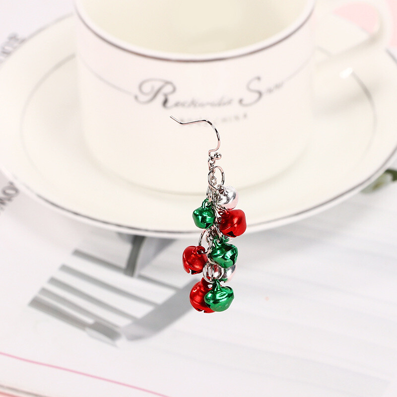 Europska i američka prekogranična nova božićna ogrlica, naušnice, narukvica, set za božićno drvce, zvona Djeda Mraza, naušnice za kapanje ulja