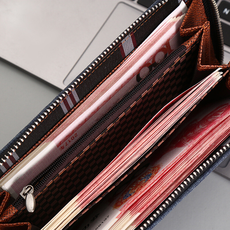 Krepšys su užtrauktuku Vyriška piniginė Vyriška piniginė ilga grandinėlė nuo vagystės sankabos krepšys „Viskas viename“ drobinis krepšys