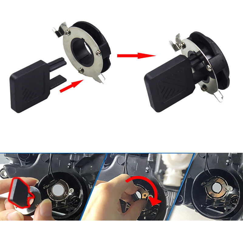 NHAUTP 3vnt./komplektas H7 LED adapterio laikiklis skirtas Mercedes Benz BMW Buick VW Tiguan Jetta Polo Magotan Bora priekinių žibintų lemputėms + montavimo raktui