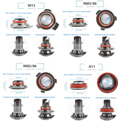 1 tk auto LED-esitulede pirni aluse adapteri pesa hoidik HB4/HB3/H11/H7/H4/H3/H1 esilaterna kinnitusklambrid