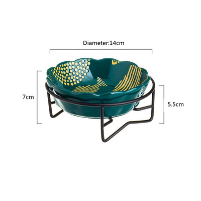 Új kerámia kisállattál védő gerincasztal magas lábú aranyos rajzfilm etető kutya és macska halmintás tál kisállat kellékek