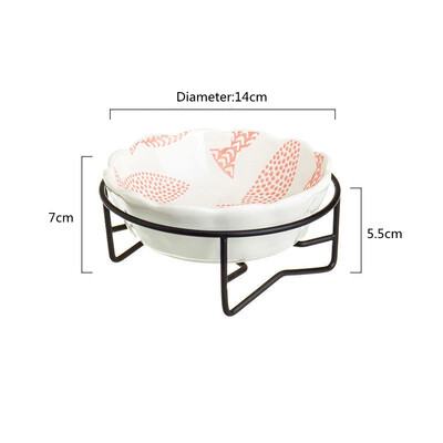 Új kerámia kisállattál védő gerincasztal magas lábú aranyos rajzfilm etető kutya és macska halmintás tál kisállat kellékek