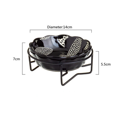 Új kerámia kisállattál védő gerincasztal magas lábú aranyos rajzfilm etető kutya és macska halmintás tál kisállat kellékek