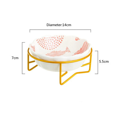 Új kerámia kisállattál védő gerincasztal magas lábú aranyos rajzfilm etető kutya és macska halmintás tál kisállat kellékek